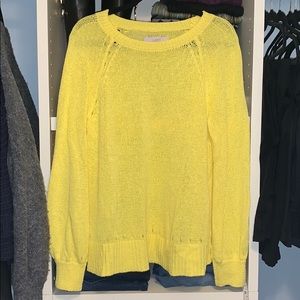 LOFT Yellow Crew Neck Sweater